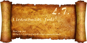 Lintscheidt Teó névjegykártya